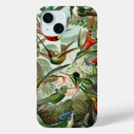Kolibries door Ernst Haeckel, Vintage Vogels Bomen iPhone 15 Case