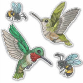 Kolibries en bijen sticker (Voorkant)