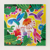 Kolibries en Bloeiende Cactussen Legpuzzel (Horizontaal)