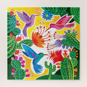 Kolibries en Bloeiende Cactussen Legpuzzel