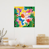 Kolibries en Bloeiende Cactussen Poster (Keuken)