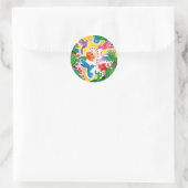 Kolibries en Bloeiende Cactussen Ronde Sticker (Tas)