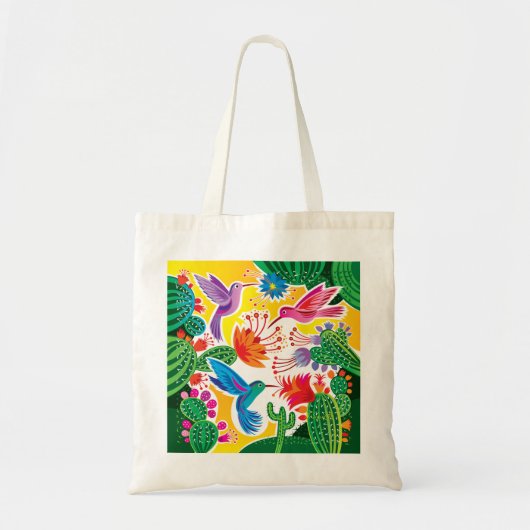 Kolibries en Bloeiende Cactussen Tote Bag (Voorkant)