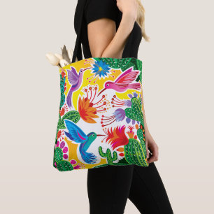 Kolibries en Bloeiende Cactussen Tote Bag