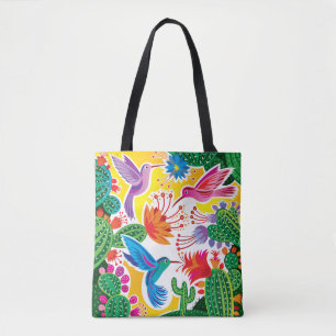 Kolibries en Bloeiende Cactussen Tote Bag