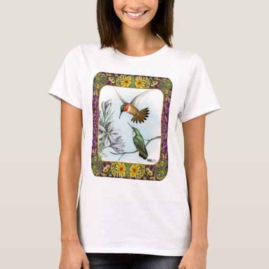 Kolibries en Bloemen #2 T-shirt (Voorkant)