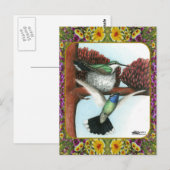 Kolibries en Bloemen #3 Briefkaart (Voorkant / Achterkant)