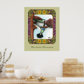 Kolibries en Bloemen #3 Poster (Keuken)