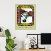 Kolibries en Bloemen #3 Poster (Thuiskantoor)