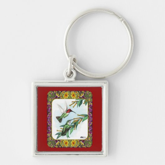 Kolibries en Bloemen #4 Sleutelhanger (Voorkant)