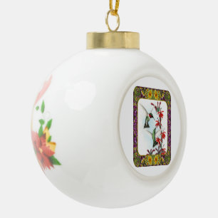 Kolibries en Bloemen #5 Keramische Bal Ornament