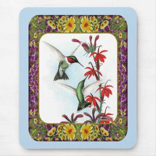 Kolibries en Bloemen #5 Muismat (Voorkant)