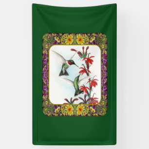 Kolibries en Bloemen #5 Spandoek