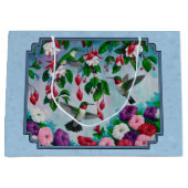 Kolibries en bloemen blauw large cadeautasje (Voorkant)