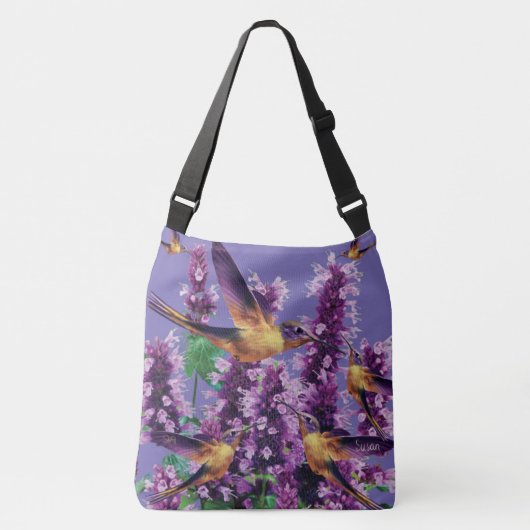 Kolibries en bloemen door CBDOilPrincess Crossbody Tas (Voorkant)