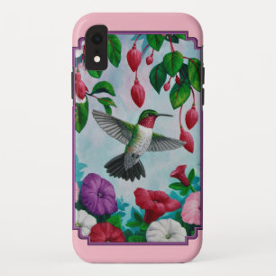 Kolibries en bloemen roze Case-Mate iPhone case