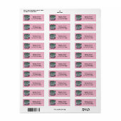 Kolibries en bloemen roze etiket (Full Sheet)