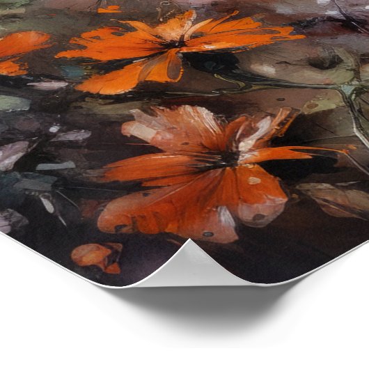 kolibries en bloemen vogelkunst print Poster (Hoek)