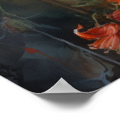 kolibries en bloemen vogelkunst print Poster (Hoek)