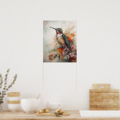 kolibries en bloemen vogelkunst print Poster (Keuken)