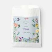 Kolibries en Bloementuin verjaardagsfeestje Bedankzakje (Voorkant)