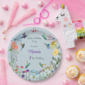 Kolibries en Bloementuin verjaardagsfeestje Papieren Bordje (Feest)