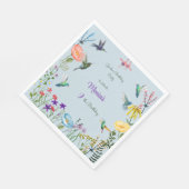 Kolibries en Bloementuin verjaardagsfeestje Servet (Hoek)