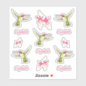 Kolibries en Fuchsia Bloesems Vinyl Sticker (Vel)