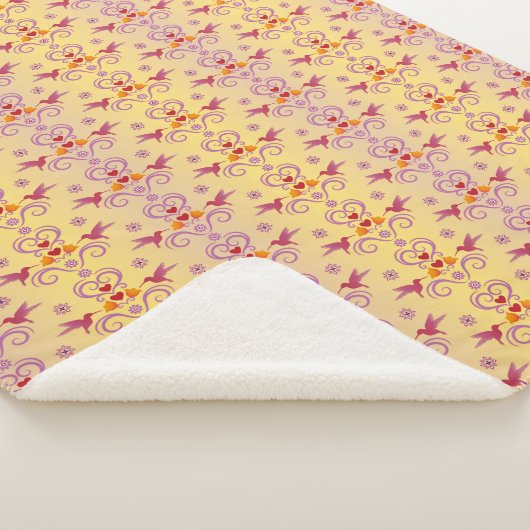 Kolibries en harten sherpa deken (3/4)