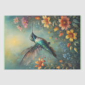 Kolibries en kleurrijke bloemen - Decoupage - Tissuepapier (Voorkant)