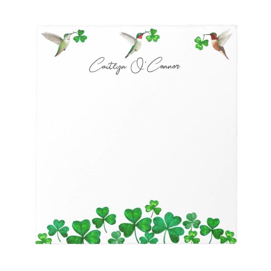Kolibries en Shamrocks Notitieblok (Voorkant)