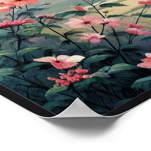 Kolibries en wilde bloemen met optioneel Lijst Poster (Hoek)