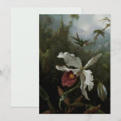 Kolibries en Witte Orchidee door Martin J. Heade (Voorkant / Achterkant)