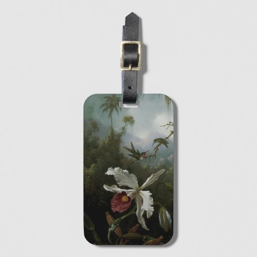 Kolibries en Witte Orchidee door Martin J. Heade Bagagelabel (Voorkant (verticaal))