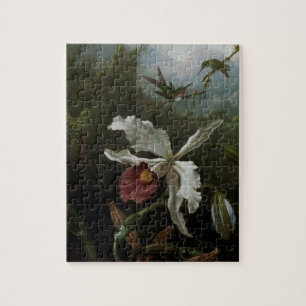 Kolibries en witte orchidee door Martin J. Heade Legpuzzel