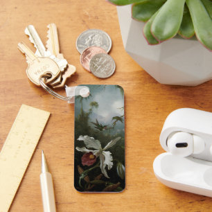 Kolibries en witte orchidee door Martin J. Heade Sleutelhanger