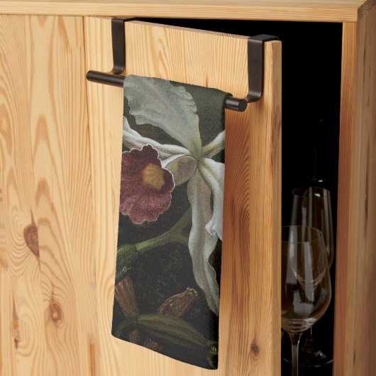 Kolibries en witte orchidee door Martin J. Heade Theedoek (Derde Gevouwen)