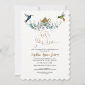 Kolibries Eucalyptus Baby shower Tea Party Kaart (Voorkant)