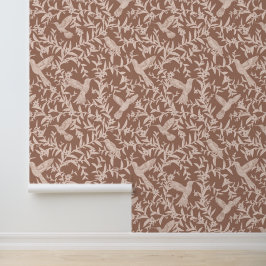 Kolibries Floral Mocha Mousse Behang