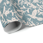 Kolibries gebladerte blauw  cadeaupapier (Rol Hoek)