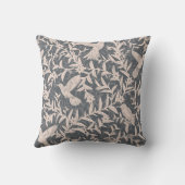 Kolibries gebladerte grillig  grijs kussen (Achterkant)