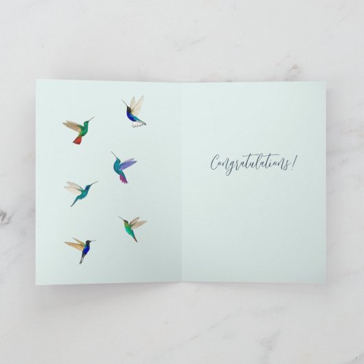 Kolibries Gefeliciteerd Kaart (Binnen)
