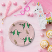 Kolibries Gouden veren Papieren Bordje (Feest)