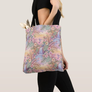 Kolibries Hibiscus Waterval Opgewekt Tote Bag