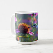 Kolibries houden van Echinacea 01 Koffiemok (Voorkant links)