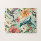 Kolibries in de tuin legpuzzel (Horizontaal)