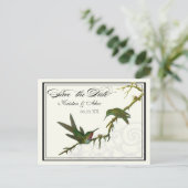 Kolibries in Swirls - Save the Date Briefkaart (Staand voorkant)