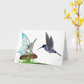 Kolibries Kaart (Gele Bloem)