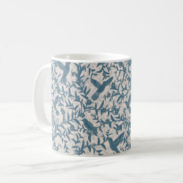 Kolibries loof grillig blauw koffiemok