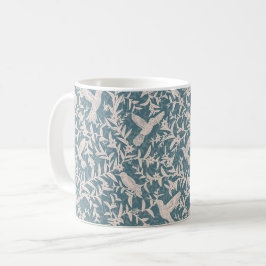 Kolibries loof grillig blauw koffiemok